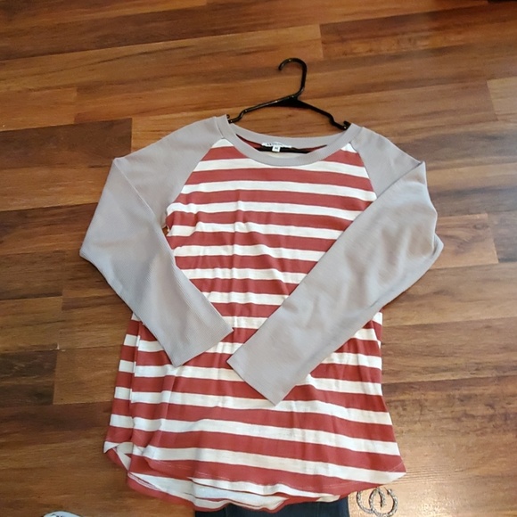 Rust and White Striped Top - Picture 2 of 2